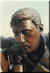 Bronze life-size memorial of a vietnam soldier