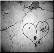 Heart Drawn on a Crumbling Wall